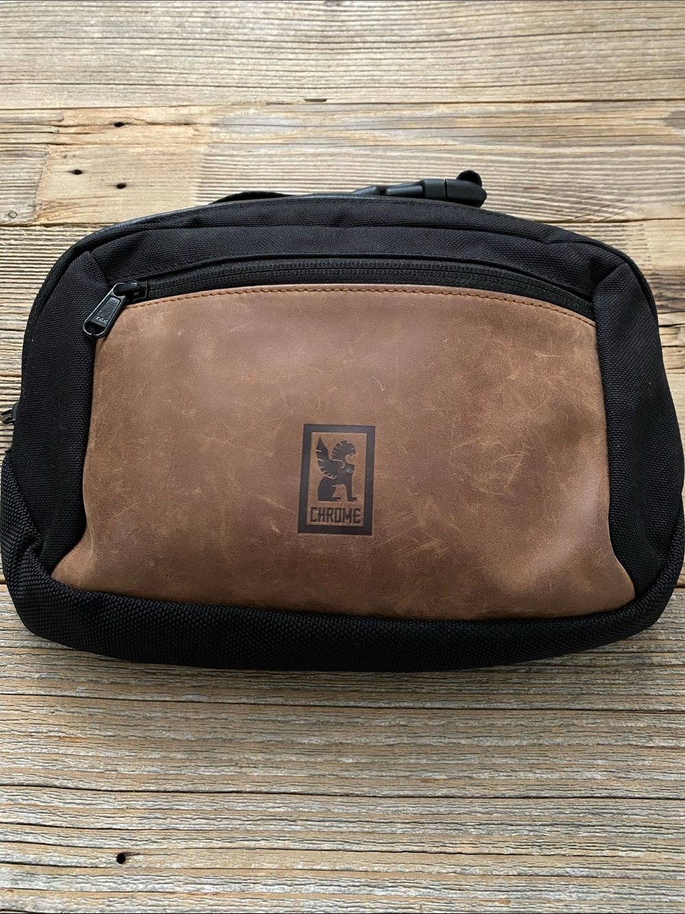 Chrome Zip-Top Waist Pack/Sling Bag.
